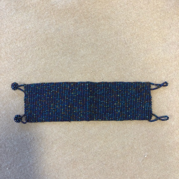 Designer beaded cuff bracelet - navy - new! - Picture 3 of 3